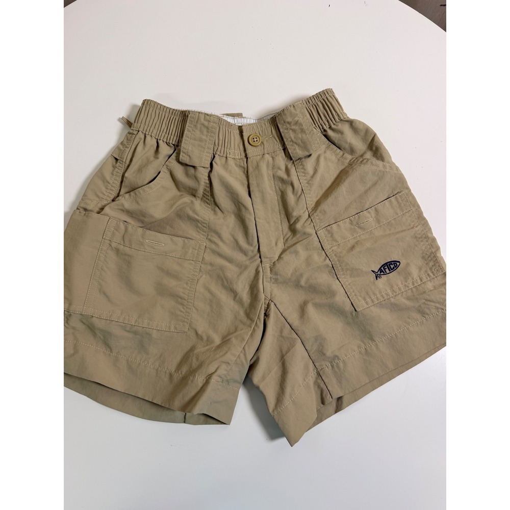 AFTCO Fishing Shorts Kids Size 24 Khaki Excellent Original M01 Utility Cargo